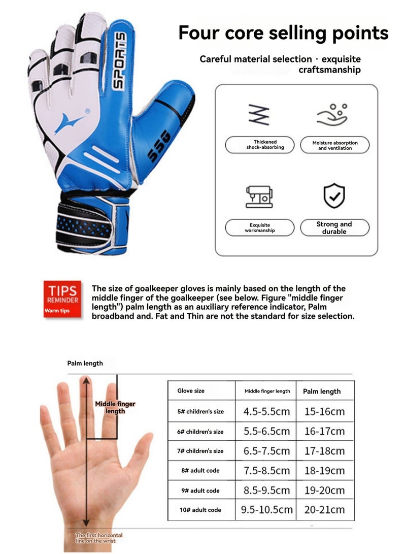 Generic Red Adult Size 10 Soccer Goalkeeper Gloves, Youth Adult Soccer Goalkeeper Gloves, High Performance Goalkeeper Gloves, Breathable Soccer Gloves With Grip For The Toughest Saves, Training And Matches  - Image 3