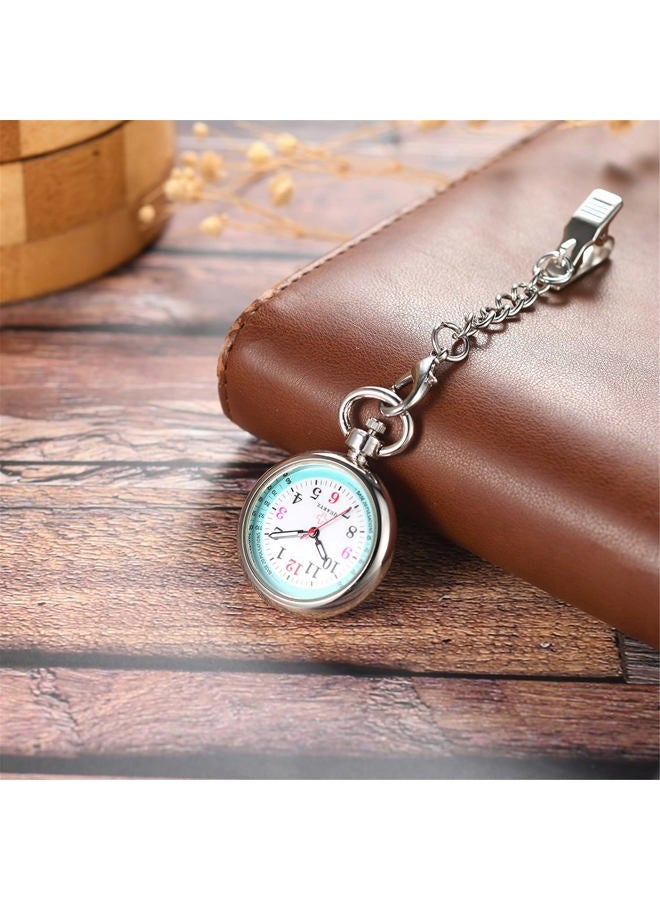 Avaner Clip on Hanging Lapel Watch Stainless Steel Fob Watch Analog Quartz Nurse Watch, a, - Image 4