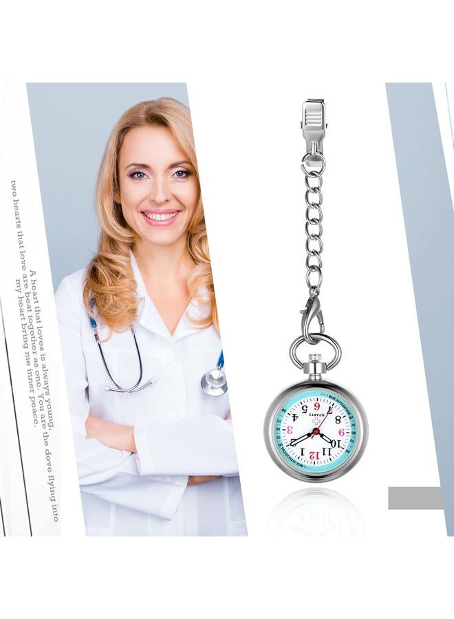 Avaner Clip on Hanging Lapel Watch Stainless Steel Fob Watch Analog Quartz Nurse Watch, a, - Image 3