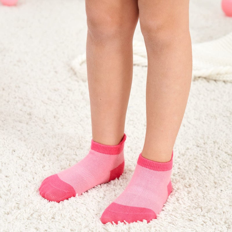 Zaples Baby Girls Non Slip Grip Ankle Socks with Non Skid Soles for Infants Toddlers Kids, 12 Pairs, Pink Pop, 12-36 Months - Image 3