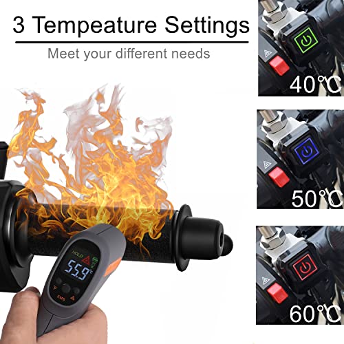 OXWIND 12V Motorcycle Heated Grips Cover Universal Handlebar Grip 3 Temperature Settings IP67 Waterproof ATV Scooter Motorcycle Hand Grip Heater Warmer Hot with Switch Fuse - Image 3