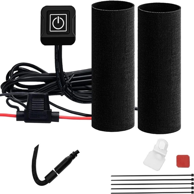 OXWIND 12V Motorcycle Heated Grips Cover Universal Handlebar Grip 3 Temperature Settings IP67 Waterproof ATV Scooter Motorcycle Hand Grip Heater Warmer Hot with Switch Fuse - Image 2