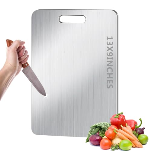 BLOCE Titanium Cutting Board for Kitchen Metal Non Stick Chopping Board Upgrade Double Sided FoodGrade Titanium Board for Kitchen for Meat Cheese Vegetable XMedium 134 9 Inch - Image 1