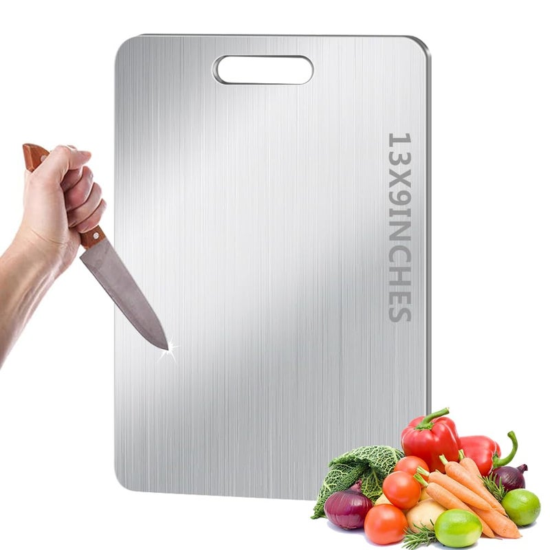 BLOCE Titanium Cutting Board for Kitchen Metal Non Stick Chopping Board Upgrade Double Sided FoodGrade Titanium Board for Kitchen for Meat Cheese Vegetable XMedium 134 9 Inch - Image 2