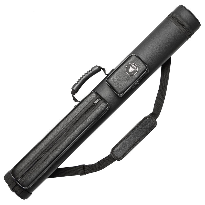 Adhafera Pool Cue Case, 2 X 2 Hard Snooker Cue Case, Made of Faux Leather Pool Cue Accessories, Black, One Size, Casual Daypack - Image 1