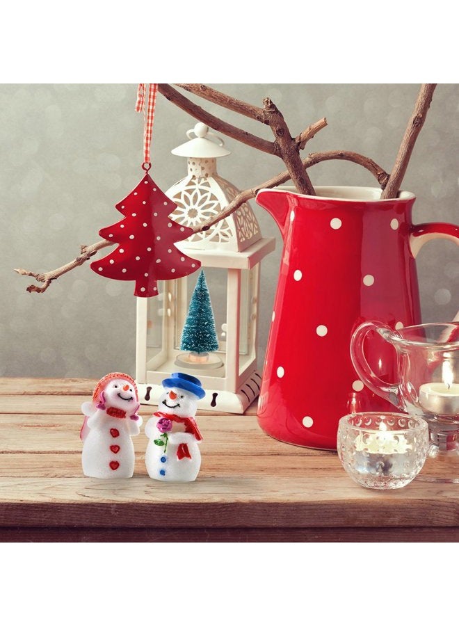 KUUQA Mini Assorted Pine Trees Bottle Brush Trees with Snowmen, Reindeer, Mini Garden Wooden Bench, Street Lamps Miniature Ornaments for Christmas Village Decoration Ornaments Winter Decor(Set of 31) - Image 5