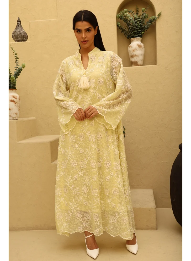 اكسا جلابية اككسا مليكة IK5026 اصفر