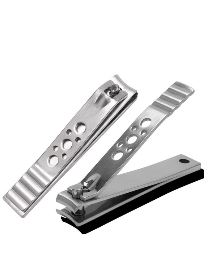 Premium Stainless Steel Nail Clipper for Hands and Feet with Precision Curved Blades for Clean and Safe Cutting, Classic Practical Design with Decorated Pressure Lever and Anti-Slip Grip, Personal Nail Care Tool Ideal for Home and Professional Use, Durable Matte Silver Finish, Easy to Use, Perfect for Gifts and Travel, Long-Lasting Rust-Resistant Nail Cutter for Men, Women, and Children, High-Performance Nail Trimmer with Strong Pivot for Full Control, Daily Use or Salon Professional Nail Care, Ergonomic Design for Safe, Accurate, and Effortless Nail Trimming - Image 2