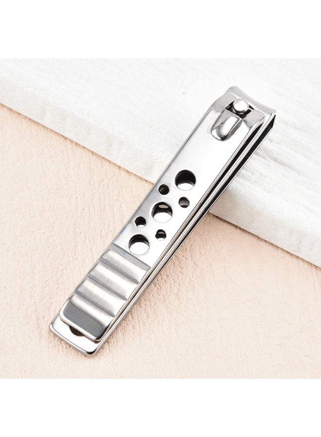 Premium Stainless Steel Nail Clipper for Hands and Feet with Precision Curved Blades for Clean and Safe Cutting, Classic Practical Design with Decorated Pressure Lever and Anti-Slip Grip, Personal Nail Care Tool Ideal for Home and Professional Use, Durable Matte Silver Finish, Easy to Use, Perfect for Gifts and Travel, Long-Lasting Rust-Resistant Nail Cutter for Men, Women, and Children, High-Performance Nail Trimmer with Strong Pivot for Full Control, Daily Use or Salon Professional Nail Care, Ergonomic Design for Safe, Accurate, and Effortless Nail Trimming - Image 4