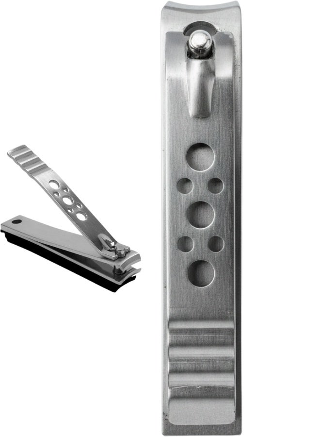 Premium Stainless Steel Nail Clipper for Hands and Feet with Precision Curved Blades for Clean and Safe Cutting, Classic Practical Design with Decorated Pressure Lever and Anti-Slip Grip, Personal Nail Care Tool Ideal for Home and Professional Use, Durable Matte Silver Finish, Easy to Use, Perfect for Gifts and Travel, Long-Lasting Rust-Resistant Nail Cutter for Men, Women, and Children, High-Performance Nail Trimmer with Strong Pivot for Full Control, Daily Use or Salon Professional Nail Care, Ergonomic Design for Safe, Accurate, and Effortless Nail Trimming - Image 1