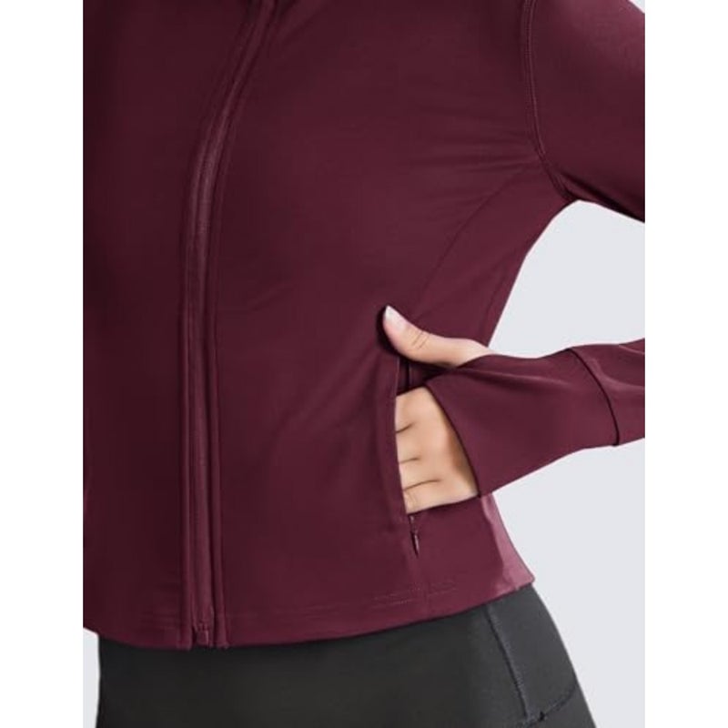 Bean Spark Slim Fit Short Sports Jackets with Thumb Holes and Zippered Pockets for Women - Image 3