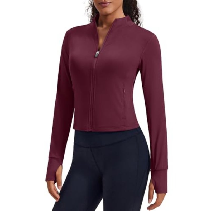 Bean Spark Slim Fit Short Sports Jackets with Thumb Holes and Zippered Pockets for Women - Image 1