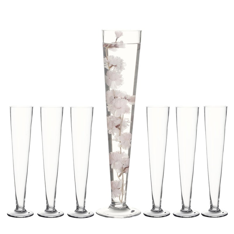 Craft and Party Sets of 6 Clear Trumpet Vases 24 Height 6 24