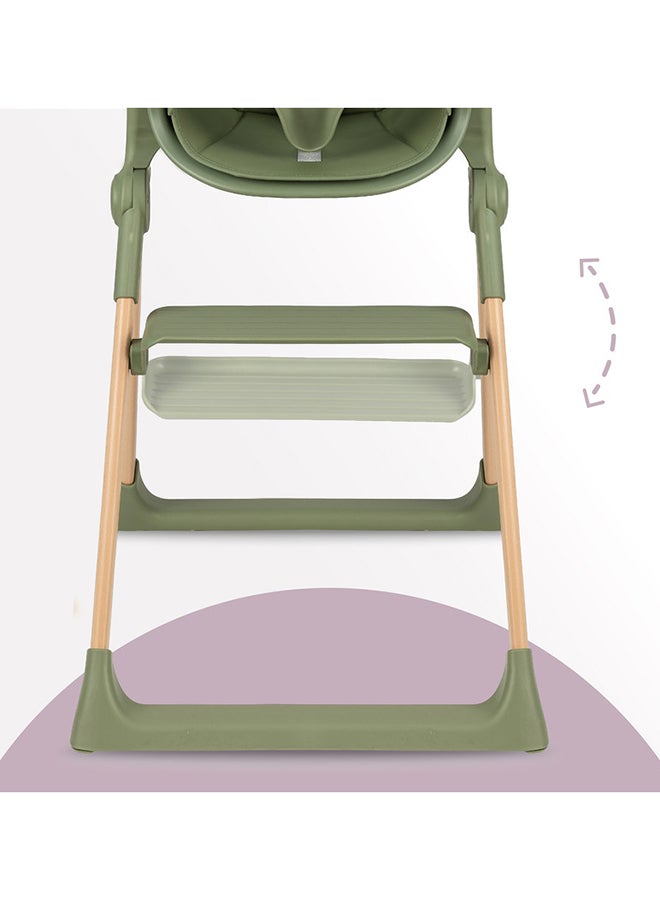 Momi KALA Comfortable Baby Feeding High Chair with Adjustable Tray, Foldable High Chair with Safety Belts for Babies Toddler 6-36 Month of Age - Green - Image 4