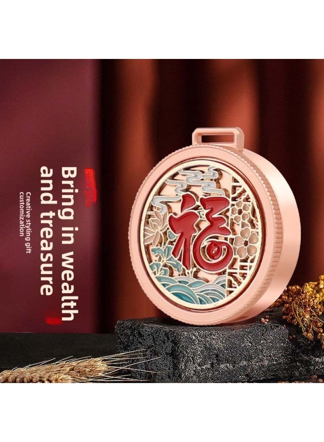 Guofeng U Disk Year Creative National Tide Pattern Fortune Character Gift Special Festival Forum Annual Meeting Commemorative Gift U Disk-Color:[free Tassel] Lucky And Blessing-rose Gold + Opp Bag-Capacity:16GB  - Image 1