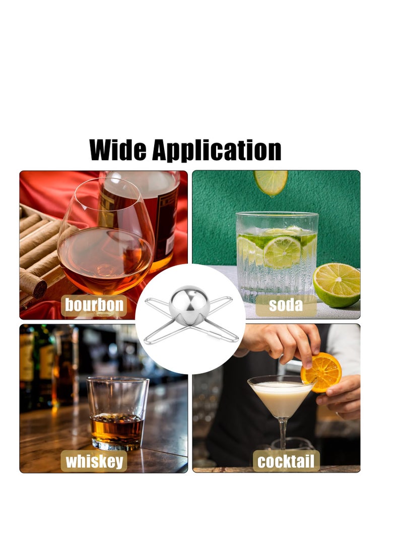 SOLARAE Coffee Cooling Tool, 1.57 Inch Stainless Steel Coffee Cooler Ball Metal Ice Sphere Chilling Reusable Espresso Frozen Ball Bringing Original Flavors Ideal for Wine Scotch Whiskey Bourbon Cocktails - Image 3