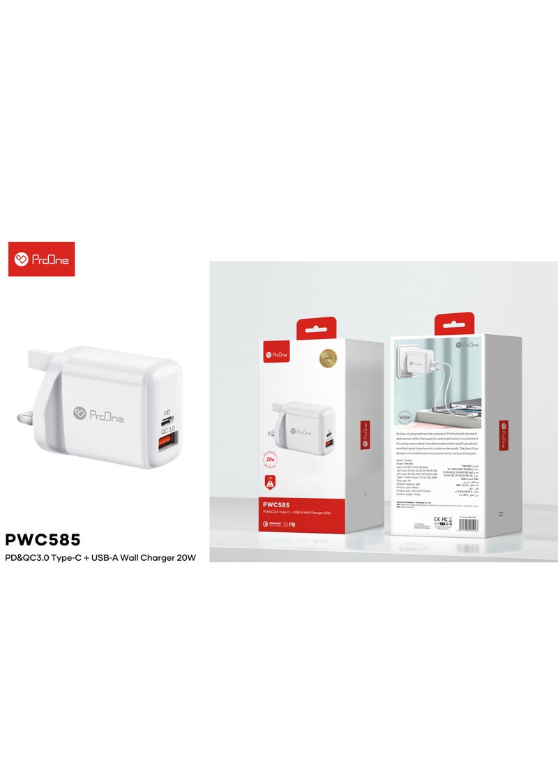 ProOne ProOne 20W  QC3.0 + PD Fast USB C Charger, Charging adapter, wall charger Type-C Power Plug, Universal Travel Adapter, USB-C Plug for Phone 15/15 Pro Max/15 Pro/15 Plus/14/13/12/11, ect  - Image 5