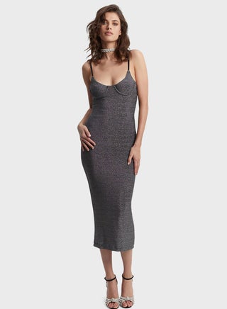 Metallic Midi Dress