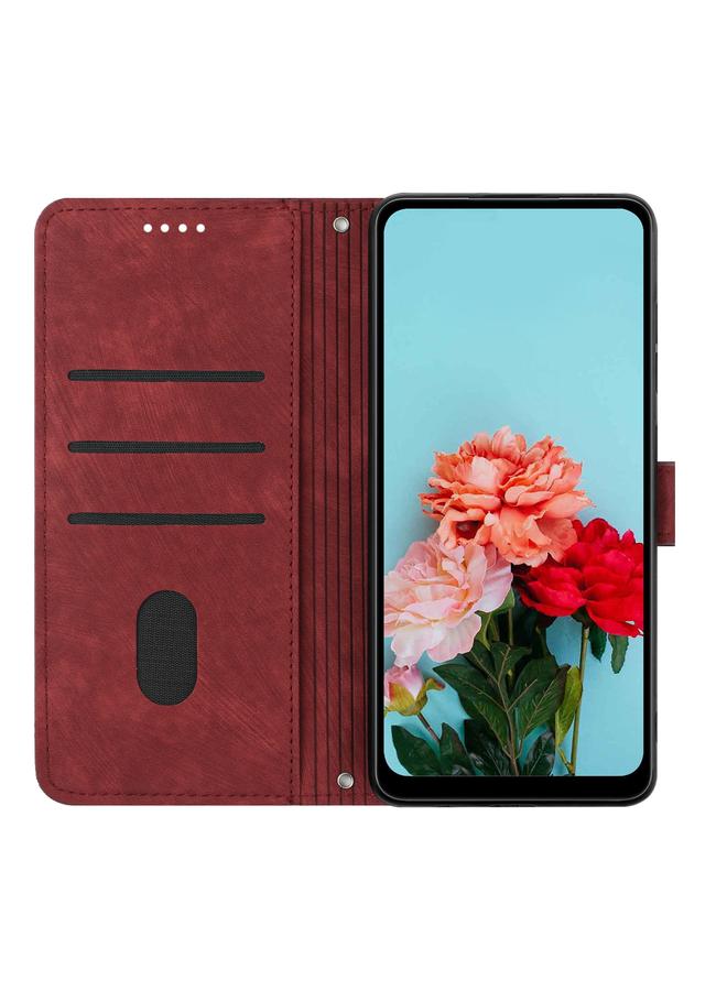 اس-توب جراب هاتف OPPO Reno11 5G Global Skin Feel مخطط من الجلد مع حبل طويل - Image 3