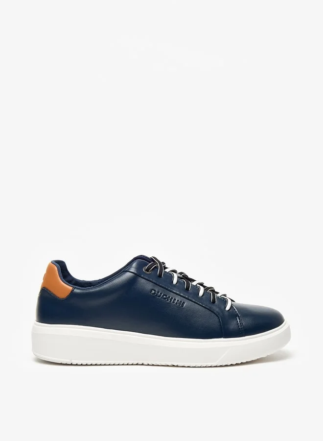 دوتشيني Men's Solid Lace-Up Low Ankle Sneakers