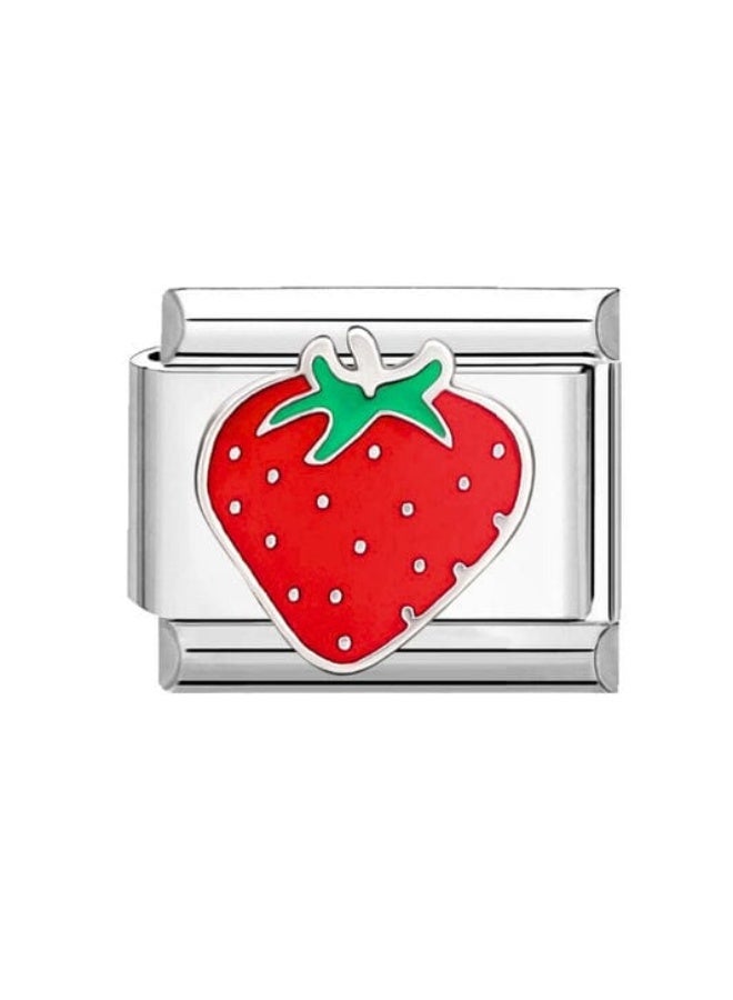 Charm Italian bracelet in the shape of a strawberry