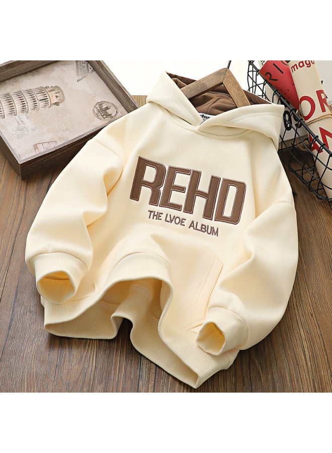 WINTER Kids' Clothing Boys' Fleece Hoodie New Autumn Style Children's Outerwear Thick Cotton Top Trendy - Image 1