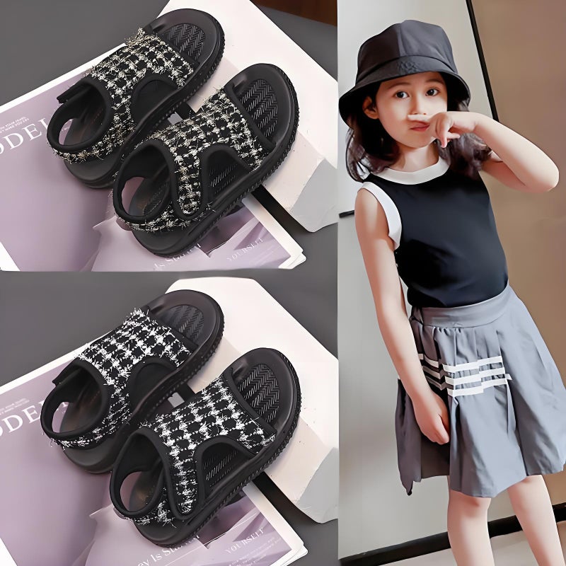 Children'S Shoes 2025 Korean Style Girl'S Chanel Style Fashion Sandals Children'S Casual Beach Shoes - Image 2