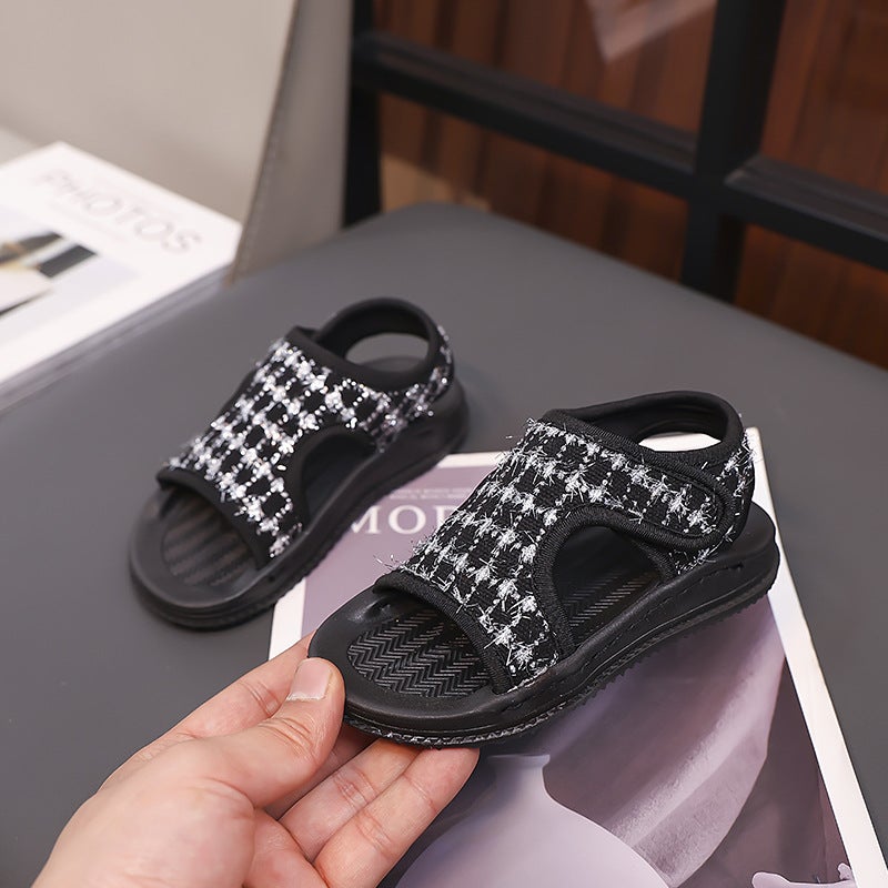 Children'S Shoes 2025 Korean Style Girl'S Chanel Style Fashion Sandals Children'S Casual Beach Shoes - Image 3