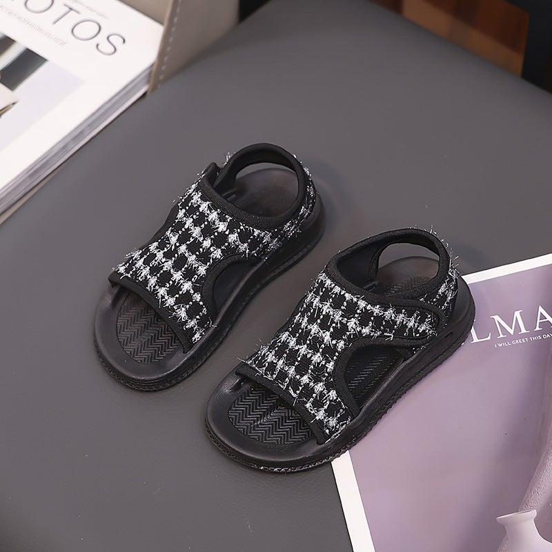Children'S Shoes 2025 Korean Style Girl'S Chanel Style Fashion Sandals Children'S Casual Beach Shoes - Image 1