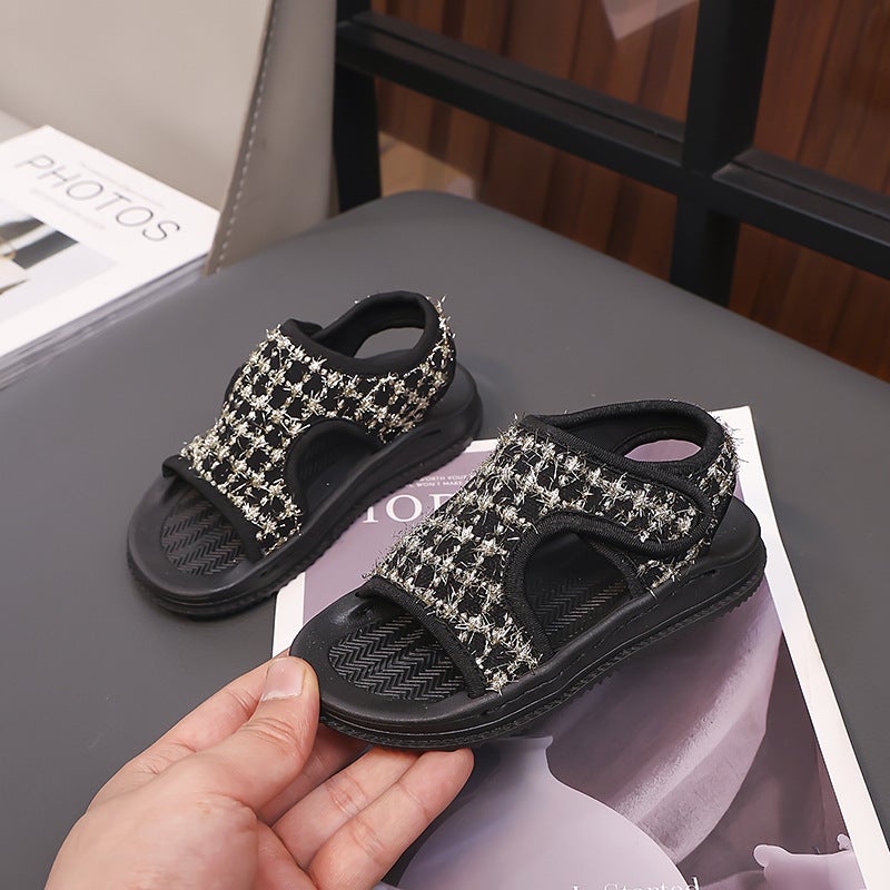 Children'S Shoes 2025 Korean Style Girl'S Chanel Style Fashion Sandals Children'S Casual Beach Shoes - Image 4