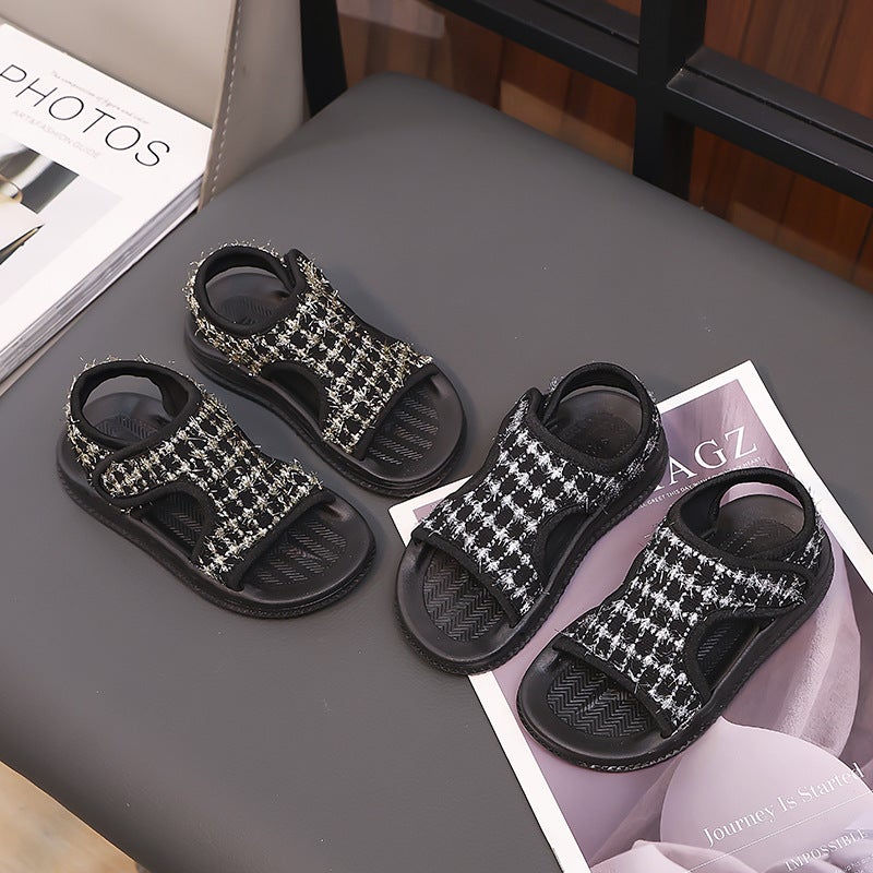 Children'S Shoes 2025 Korean Style Girl'S Chanel Style Fashion Sandals Children'S Casual Beach Shoes - Image 5