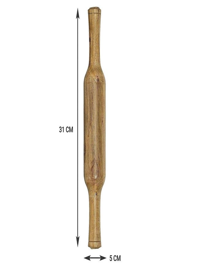 faas Handmade Wooden Belan Chapati/Puri/Papad Wooden Rolling Pin12 inch (Brown, Pack of 1) - Image 2