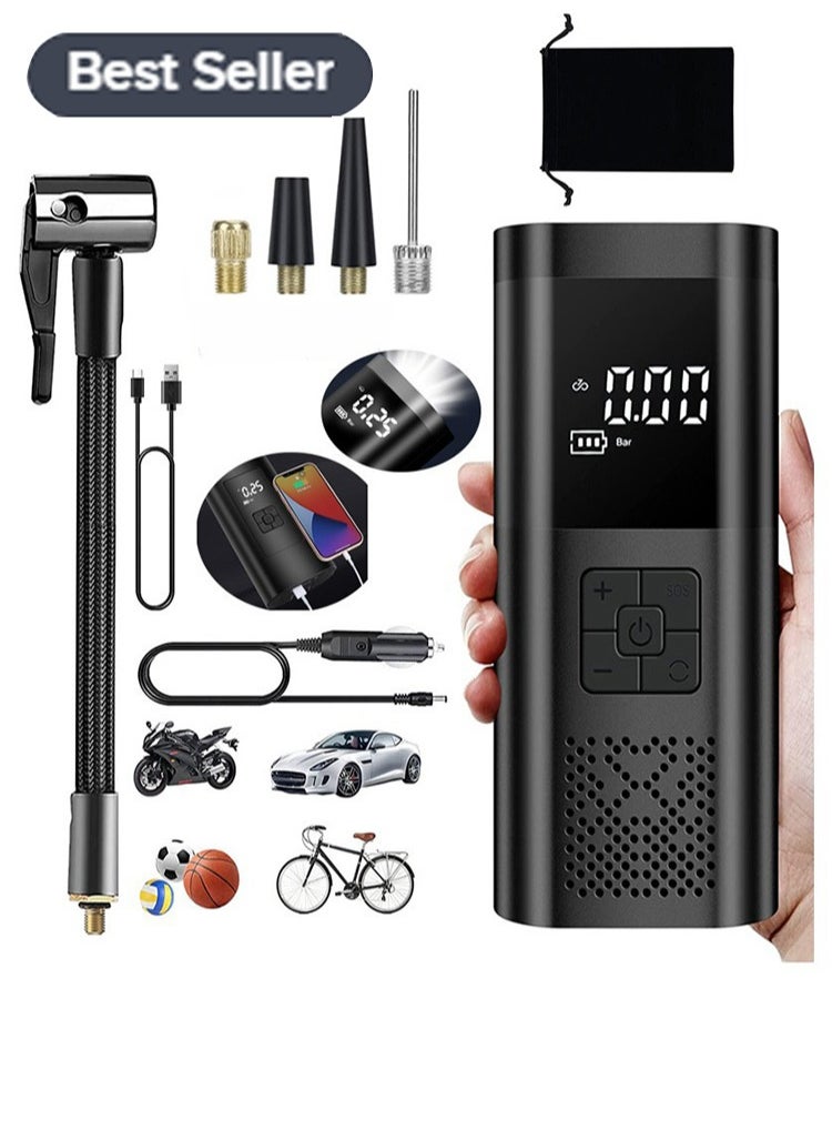 Generic - Air Compressor Tire Inflator Pump Car Portable, 150 PSI Fast Inflation with LCD Dual Screen, [Cordless & Strong Power] Electric Tire Pump for Car Tire For Car, Bicycle, Motorcycles, Ball - Image 1