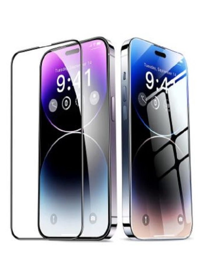 Shatterproof Protection Tempered Glass Apple iPhone 14 Pro Max 6.7 inch Full Glue Clear - Black
