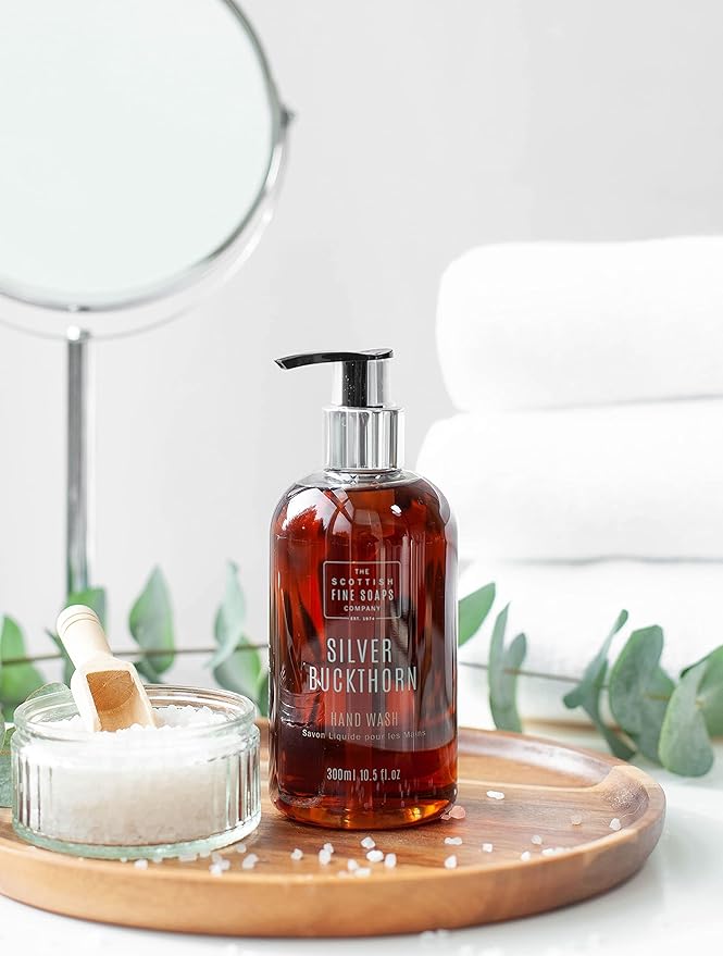 Scottish Fine Soaps Silver Buckthorn Hand Soap Hand Wash Liquid Hydrating Effect Organic Sea Buckthorn Extract Black Pepper and Bergamot Sensitive Formula Vegan Friendly 300ml - Image 2