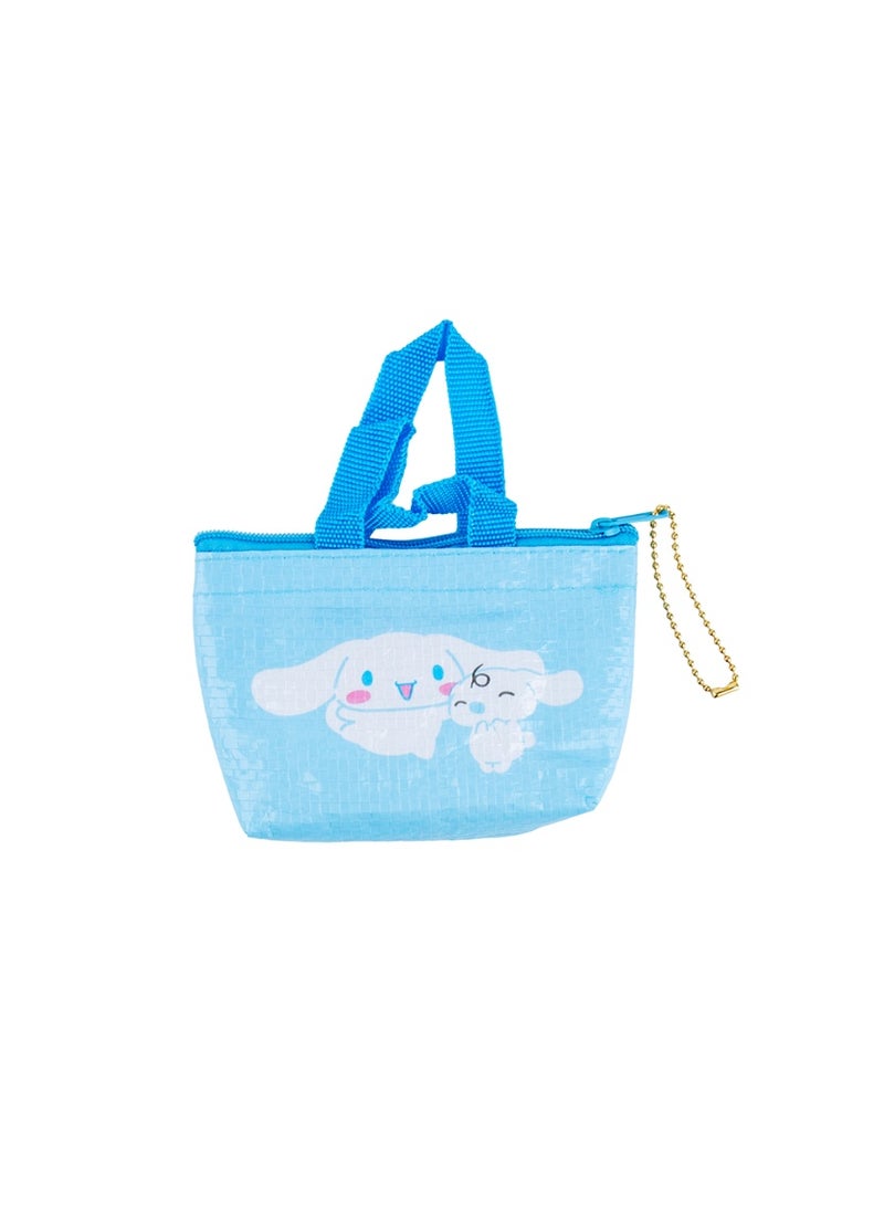 DAISO Sanrio Cinnamoroll Micro Bag Charm Light Blue – Mini Character Pouch with Keychain - Image 2