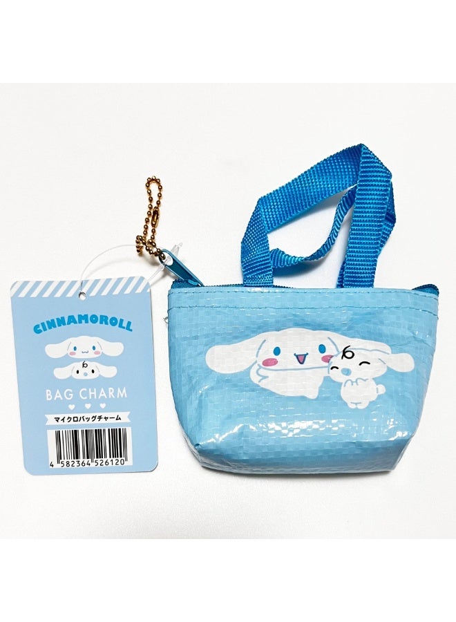 DAISO Sanrio Cinnamoroll Micro Bag Charm Light Blue – Mini Character Pouch with Keychain - Image 1