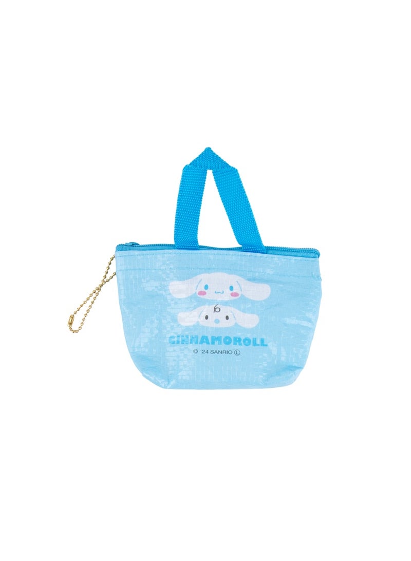 DAISO Sanrio Cinnamoroll Micro Bag Charm Light Blue – Mini Character Pouch with Keychain - Image 3