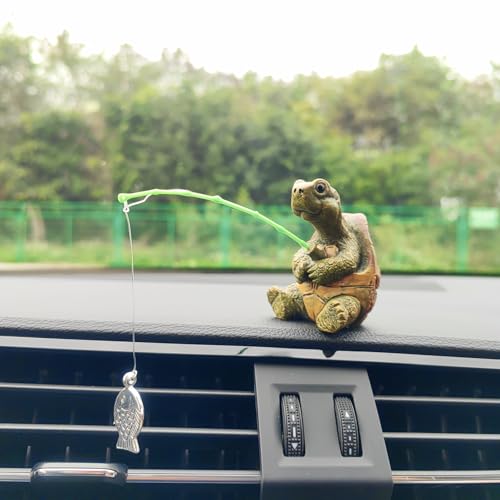 Motaney Cute Fishing Car Ornaments for Dashboard Swinging Fish Car Dashboard Decor Fun Car Decoration for Dash Car Accessories for Anglers Home Garden Decor - Image 3