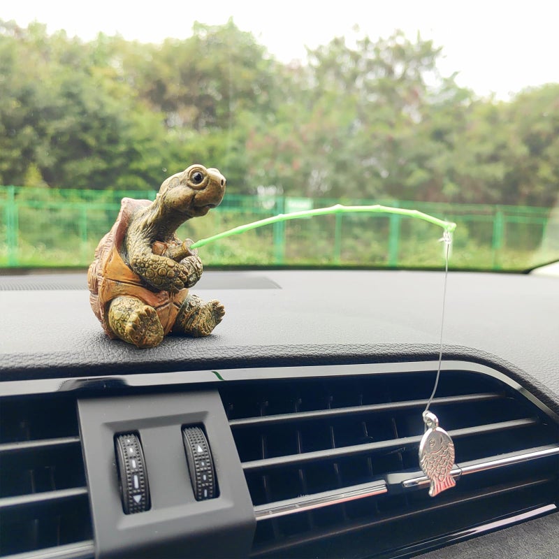 Motaney Cute Fishing Car Ornaments for Dashboard Swinging Fish Car Dashboard Decor Fun Car Decoration for Dash Car Accessories for Anglers Home Garden Decor - Image 2
