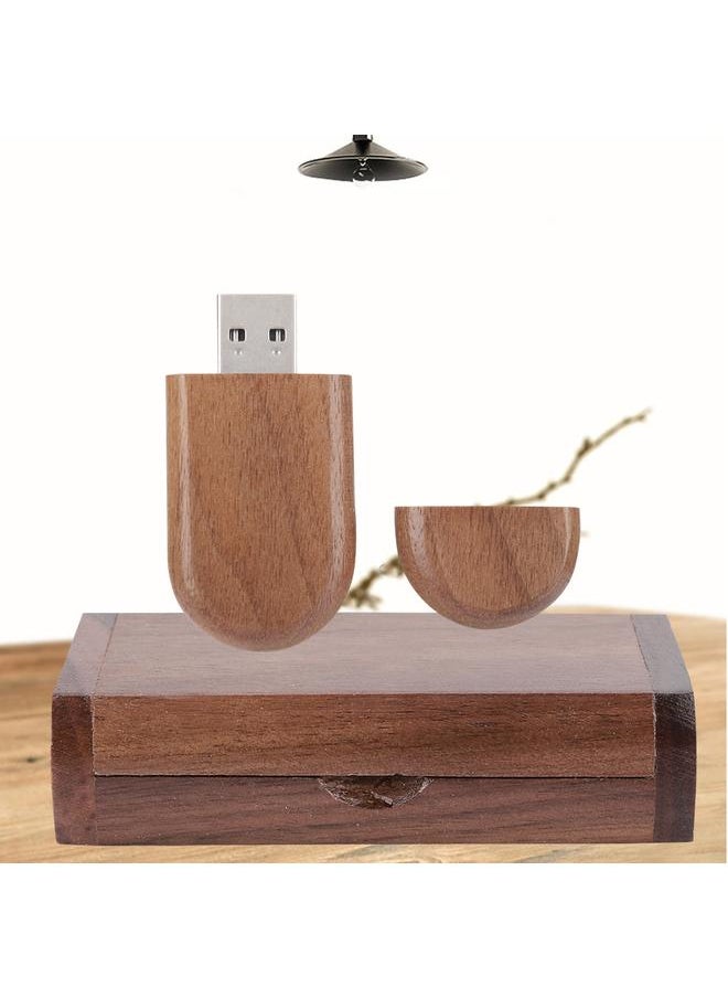 Thoraya Wooden Oval Shape Flash Drives Storage USB 2.0 U Disk Memory Stick (128G)  - Image 5