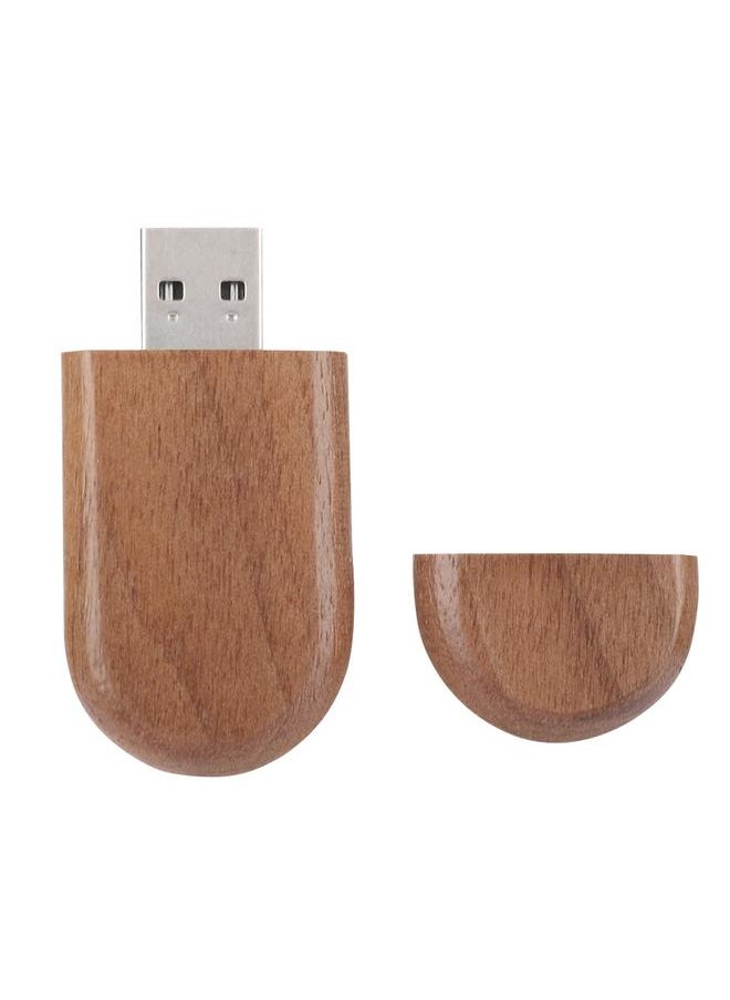 Thoraya Wooden Oval Shape Flash Drives Storage USB 2.0 U Disk Memory Stick (128G)  - Image 2