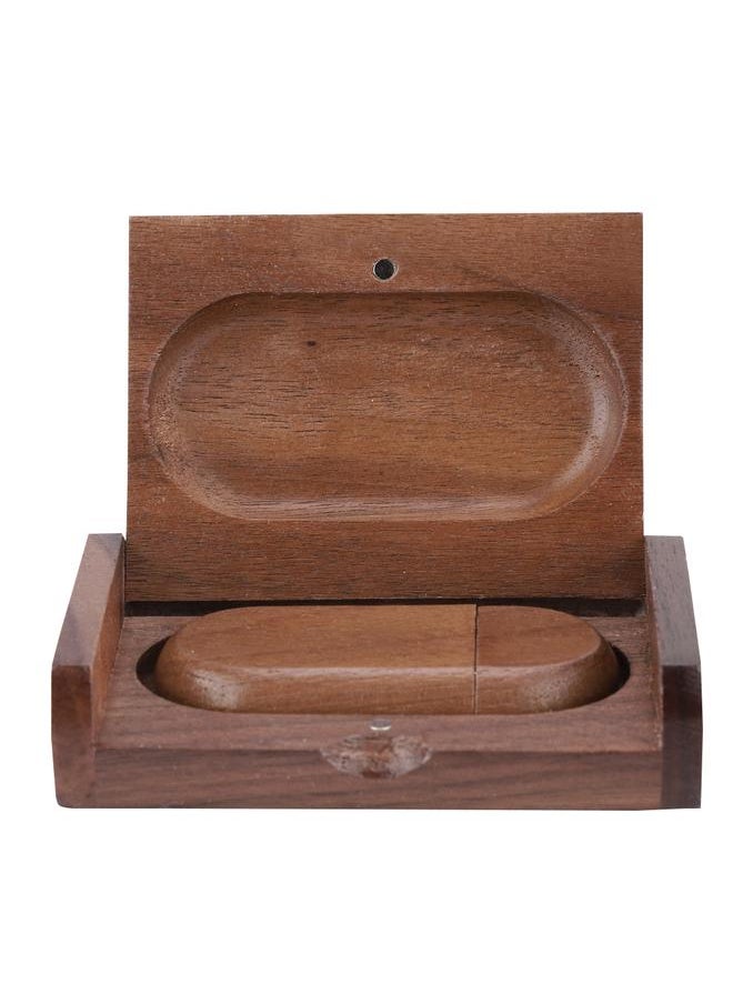 Thoraya Wooden Oval Shape Flash Drives Storage USB 2.0 U Disk Memory Stick (128G)  - Image 1