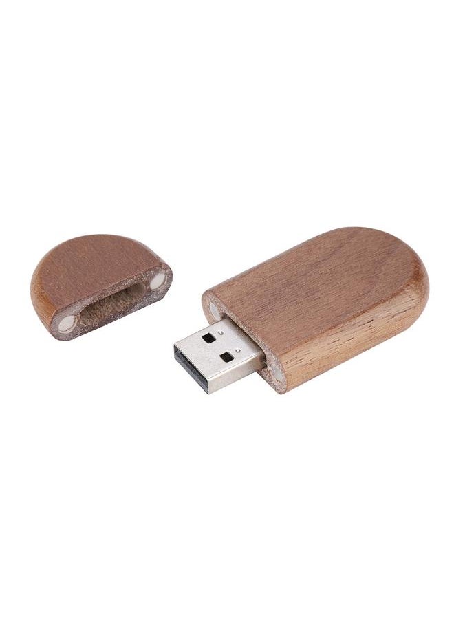 Thoraya Wooden Oval Shape Flash Drives Storage USB 2.0 U Disk Memory Stick (128G)  - Image 3