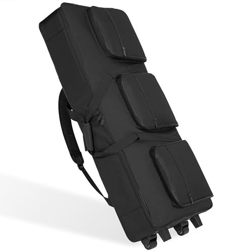 AKOZLIN حقيبة جيغ لبيانو كهربائي ب 61 مفتاح من AKOZLIN مع عجلات وأحزمة قابلة للتعديل لبيانو ب 61 نوتة وإكسسوارات - Image 1