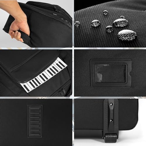AKOZLIN حقيبة جيغ لبيانو كهربائي ب 61 مفتاح من AKOZLIN مع عجلات وأحزمة قابلة للتعديل لبيانو ب 61 نوتة وإكسسوارات - Image 4