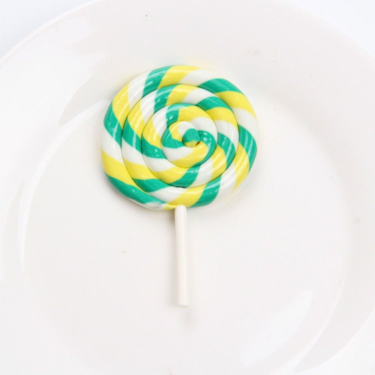 Generic Giant Clay Lollipop DIY Crafts Toys Keychain green yellow