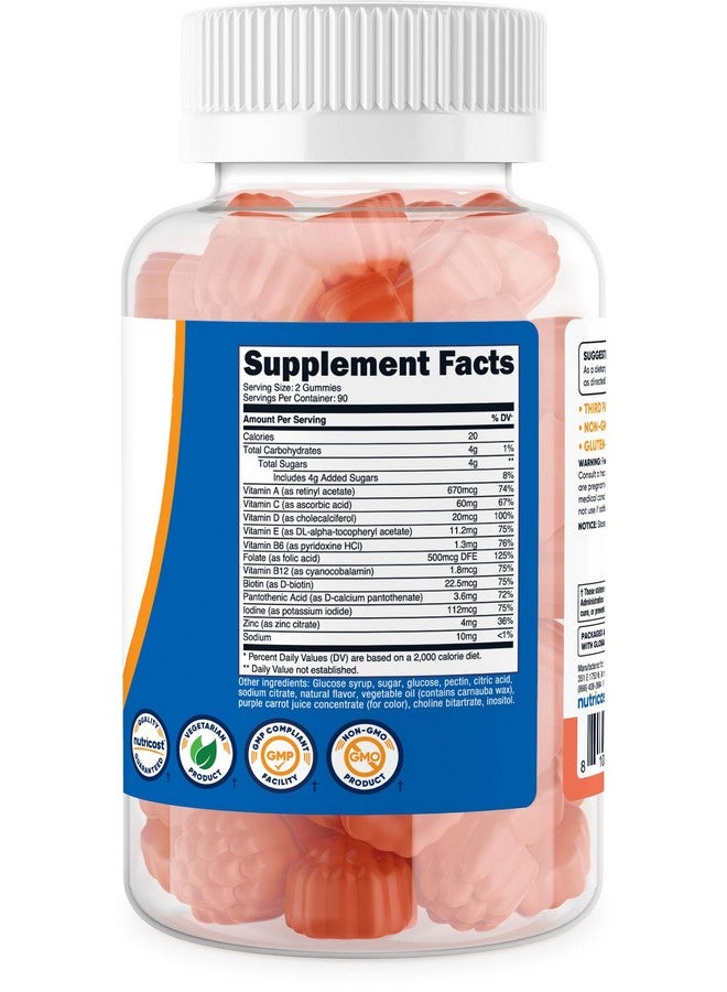 Nutricost Multivitamin Gummies, 180 Gummies (Mixed Berry Flavored) - 90 Serv, Gluten Free, Non-GMO and Vegetarian Friendly - Image 5