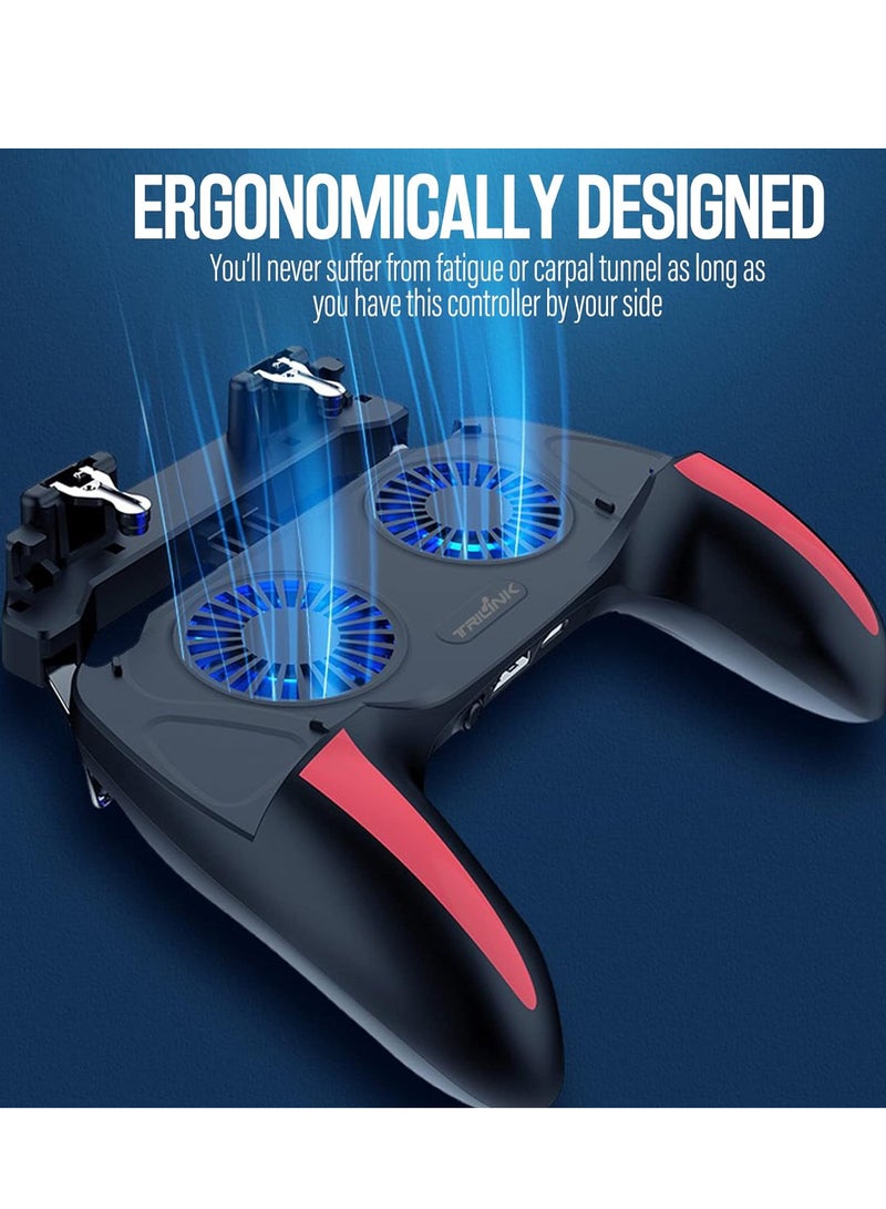 Beauenty Mobile Game Controller with 5000mAh Battery  Cooling Fan, Phone Game Controller with L1R1 Triggers Joystick for PUBG/Call of Duty/Fortnite, Phone Gaming Grip Gamepad for 4.7-7 Android iOS Phone - Image 4