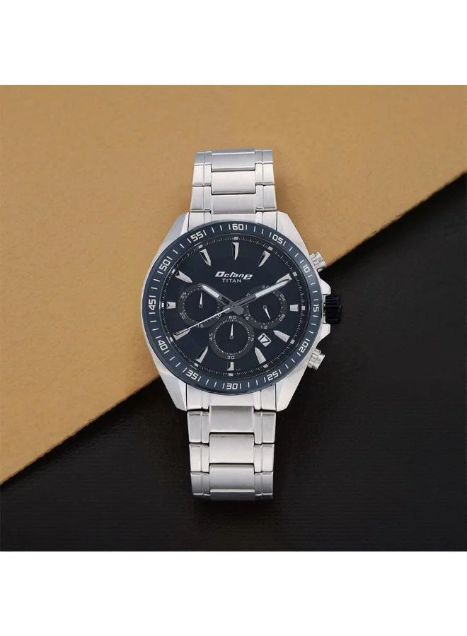 تيتان Men's Stainless Steel Chronograph Watch 90103KM02 - 46 mm